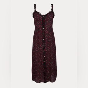 Realisation Par Juliet Midi Dress in Italia Spot Polka Dot Ruffle Evening Party